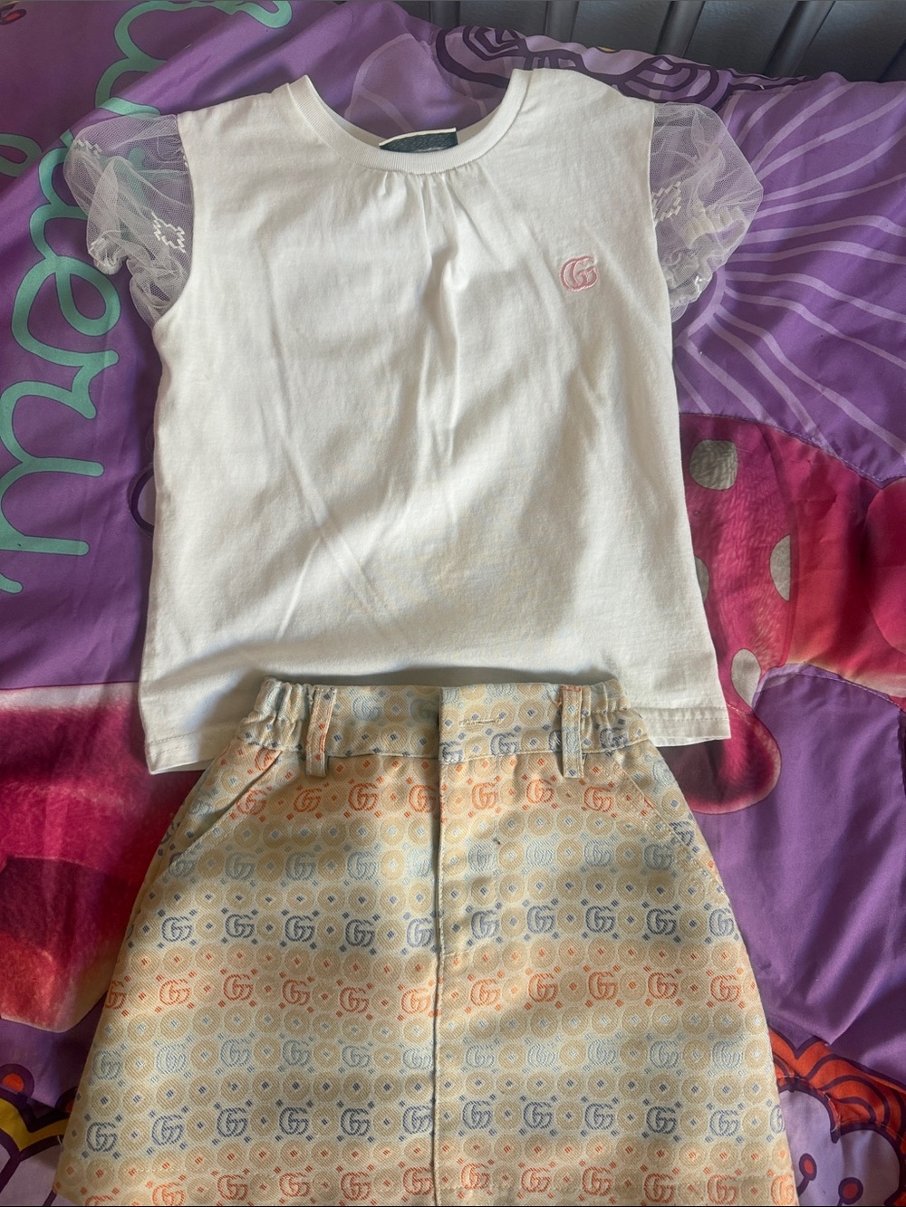 Kids Gucci top and skirt